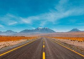 Clear road to mountains