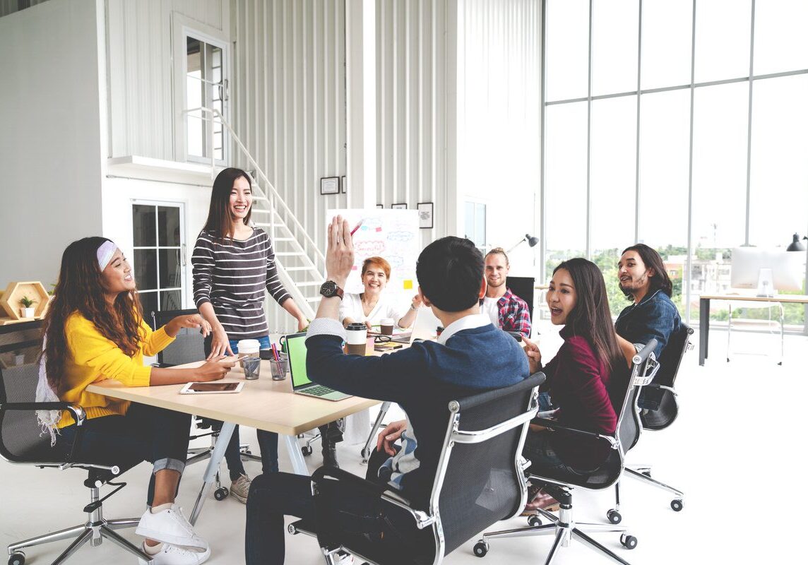 Group meeting at office